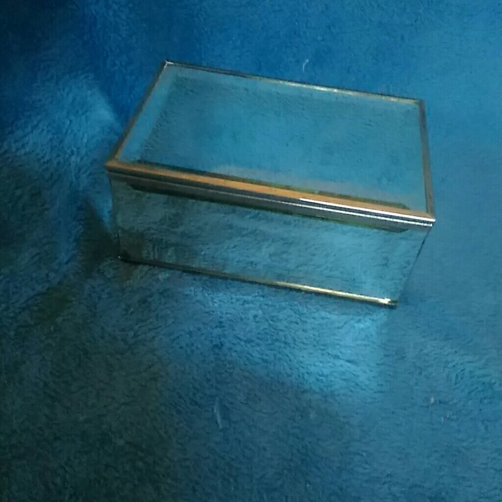 Vintage beveled mirror jewelry box